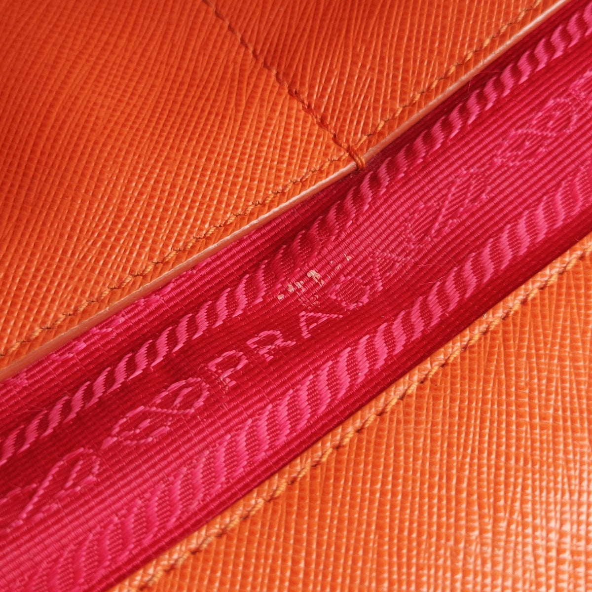 Pre-owned Prada Galleria Orange×red SAFFIANO Leather BN1844 shoulderbag | stylenewstar