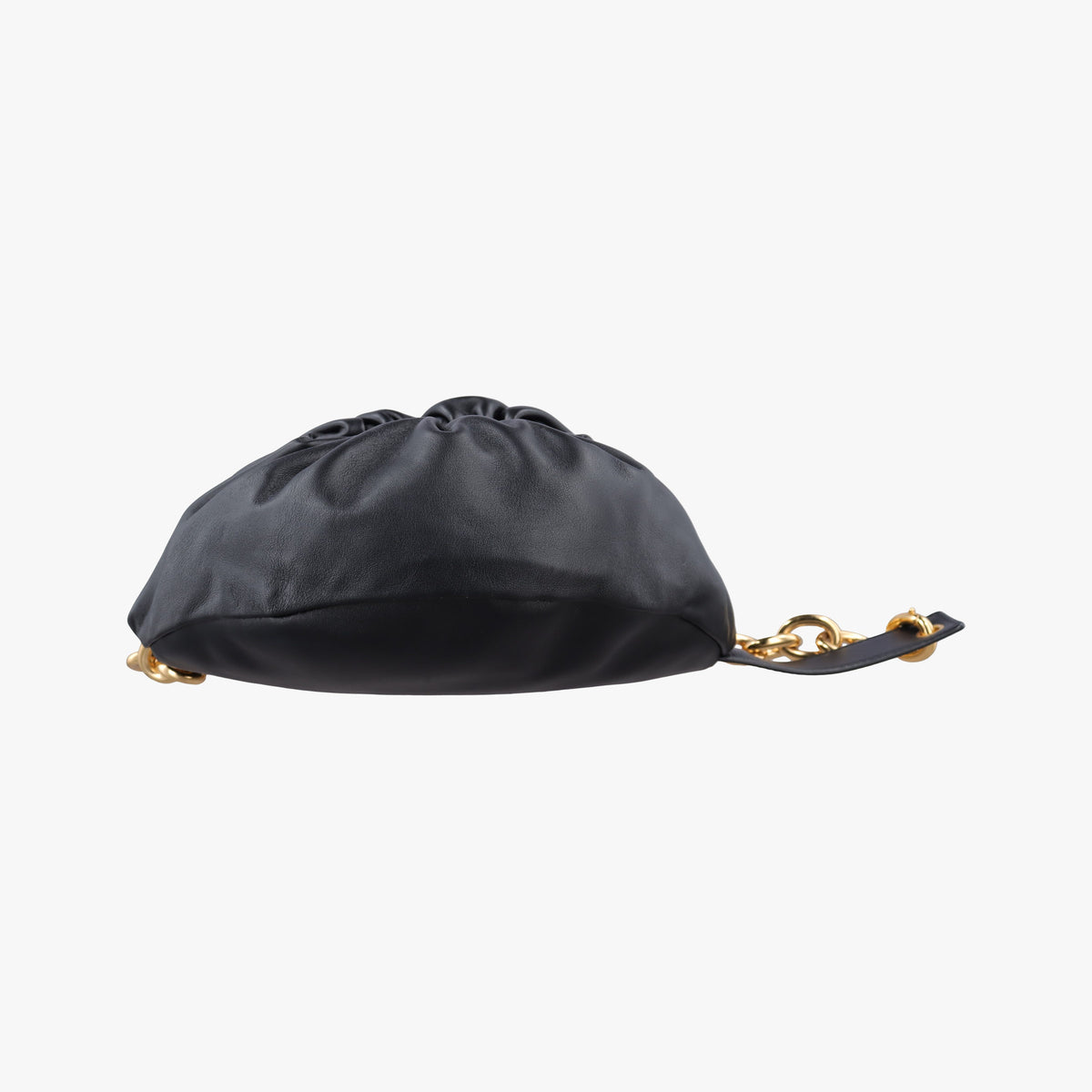 Pre-owned Bottega Veneta The Chain Pouch Black Leather  bum bag/waist bag | stylenewstar