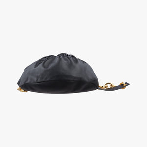 Pre-owned Bottega Veneta The Chain Pouch Black Leather  bum bag/waist bag | stylenewstar