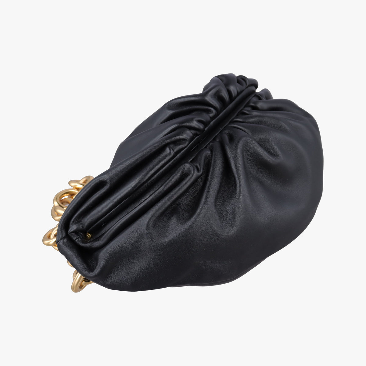 Pre-owned Bottega Veneta The Chain Pouch Black Leather  bum bag/waist bag | stylenewstar