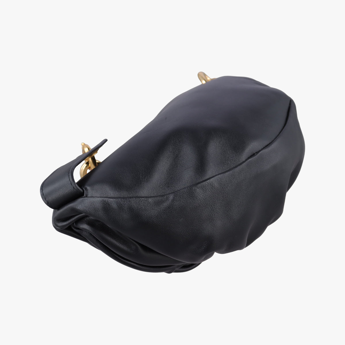 Pre-owned Bottega Veneta The Chain Pouch Black Leather  bum bag/waist bag | stylenewstar