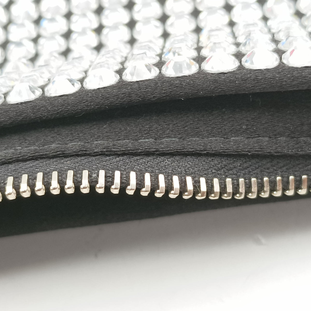 Pre-owned Prada Rosa Satin Crystal Mini Tote Black x Silver Rhinestone 1BA253 shoulderbag | stylenewstar