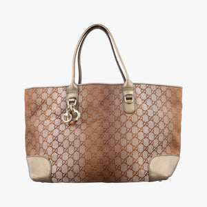 Pre-owned Gucci Heart Bit charm Brown canvas×leather 269956 handbag | stylenewstar