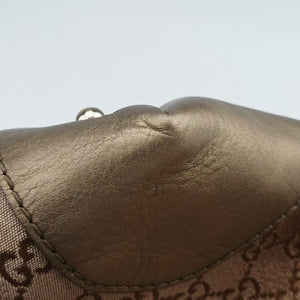 Pre-owned Gucci Heart Bit charm Brown canvas×leather 269956 handbag | stylenewstar