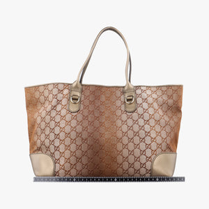 Pre-owned Gucci Heart Bit charm Brown canvas×leather 269956 handbag | stylenewstar
