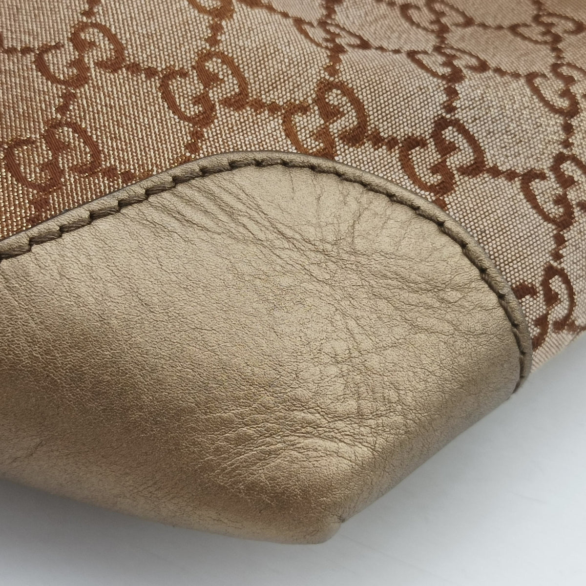 Pre-owned Gucci Heart Bit charm Brown canvas×leather 269956 handbag | stylenewstar