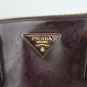Pre-owned Prada Galleria Purple patent BN2274 handbag | stylenewstar
