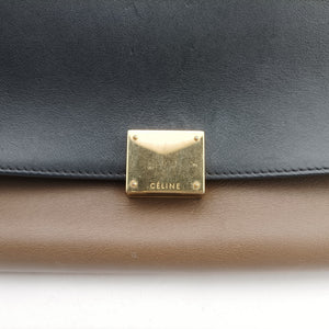 Vintage Celine Trapeze Beige × Black × Brown Suede × leather  handbag | stylenewstar