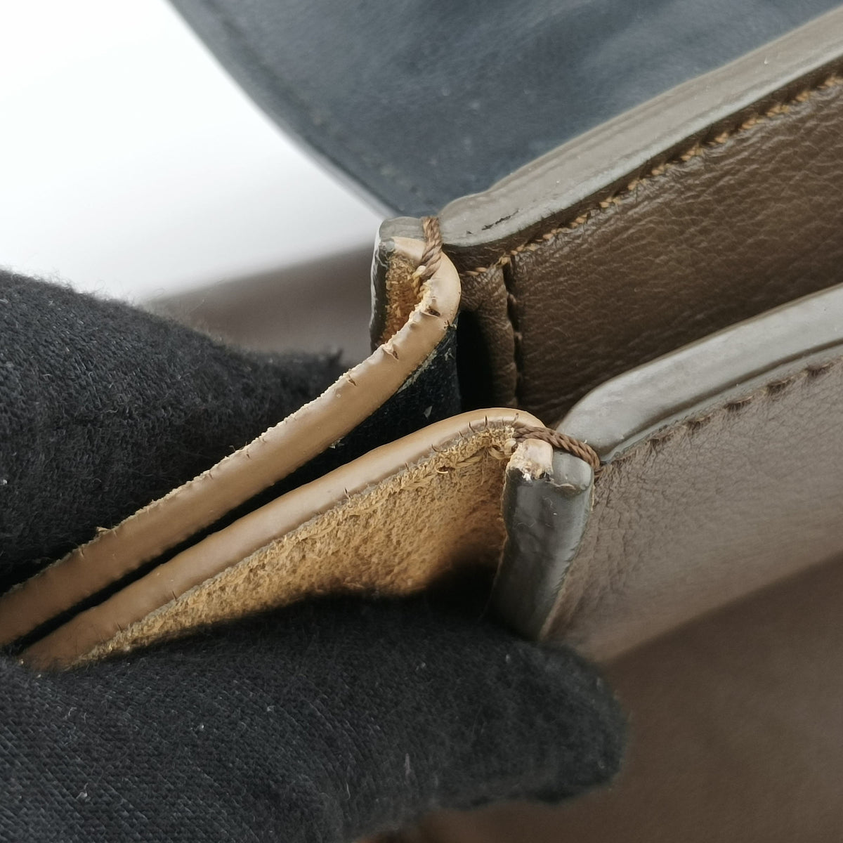 Vintage Celine Trapeze Beige × Black × Brown Suede × leather  handbag | stylenewstar