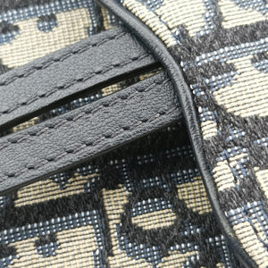 Pre-owned Christian Dior Saddle Phone holder Navy jacquard×Leather  shoulderbag | stylenewstar