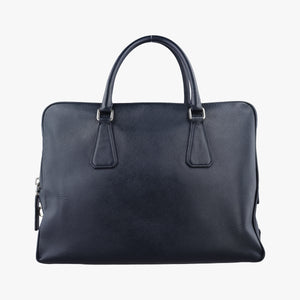 Vintage Prada business bag briefcase Navy SAFFIANO Leather 2VE363 handbag | stylenewstar