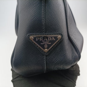 Vintage Prada business bag briefcase Navy SAFFIANO Leather 2VE363 handbag | stylenewstar
