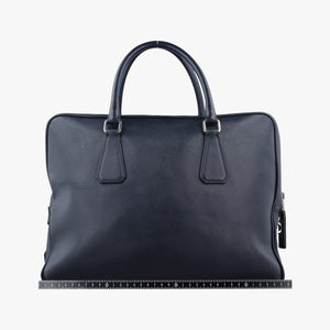 Vintage Prada business bag briefcase Navy SAFFIANO Leather 2VE363 handbag | stylenewstar