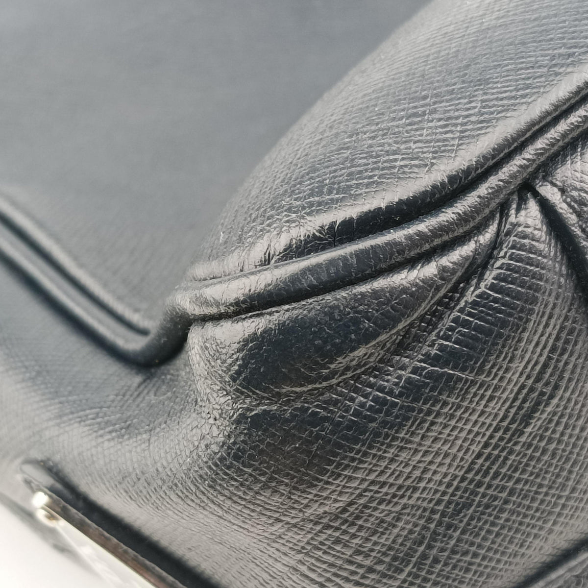 Vintage Prada business bag briefcase Navy SAFFIANO Leather 2VE363 handbag | stylenewstar