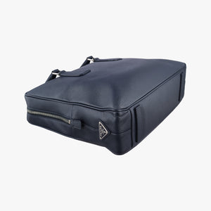 Vintage Prada business bag briefcase Navy SAFFIANO Leather 2VE363 handbag | stylenewstar