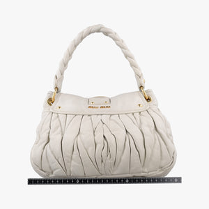 Secondhand Miu Miu Coffer Matelasse Grey Leather  shoulderbag | stylenewstar