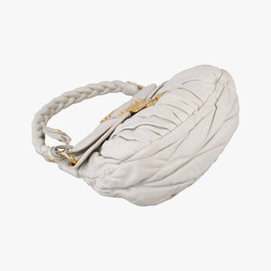 Secondhand Miu Miu Coffer Matelasse Grey Leather  shoulderbag | stylenewstar