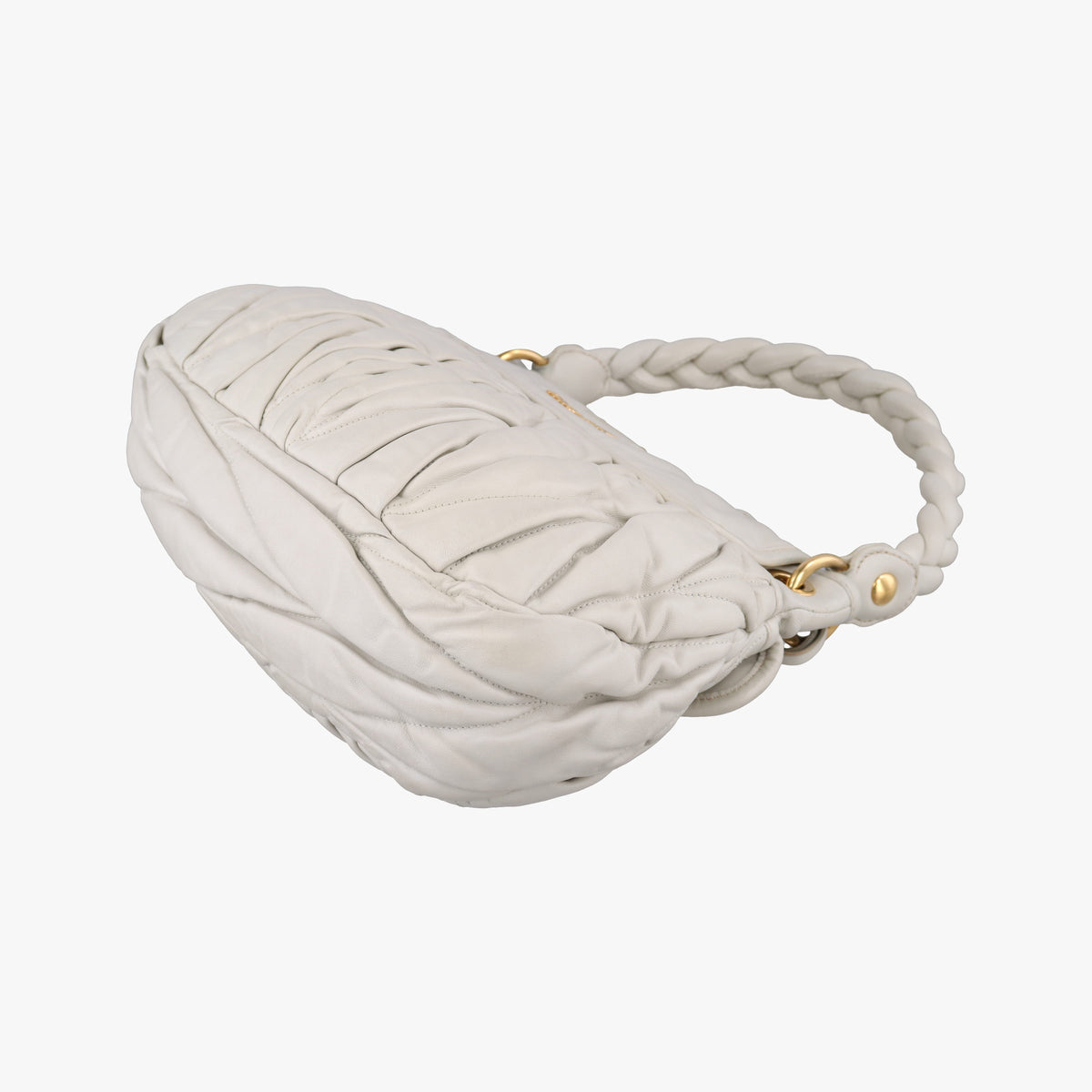 Secondhand Miu Miu Coffer Matelasse Grey Leather  shoulderbag | stylenewstar
