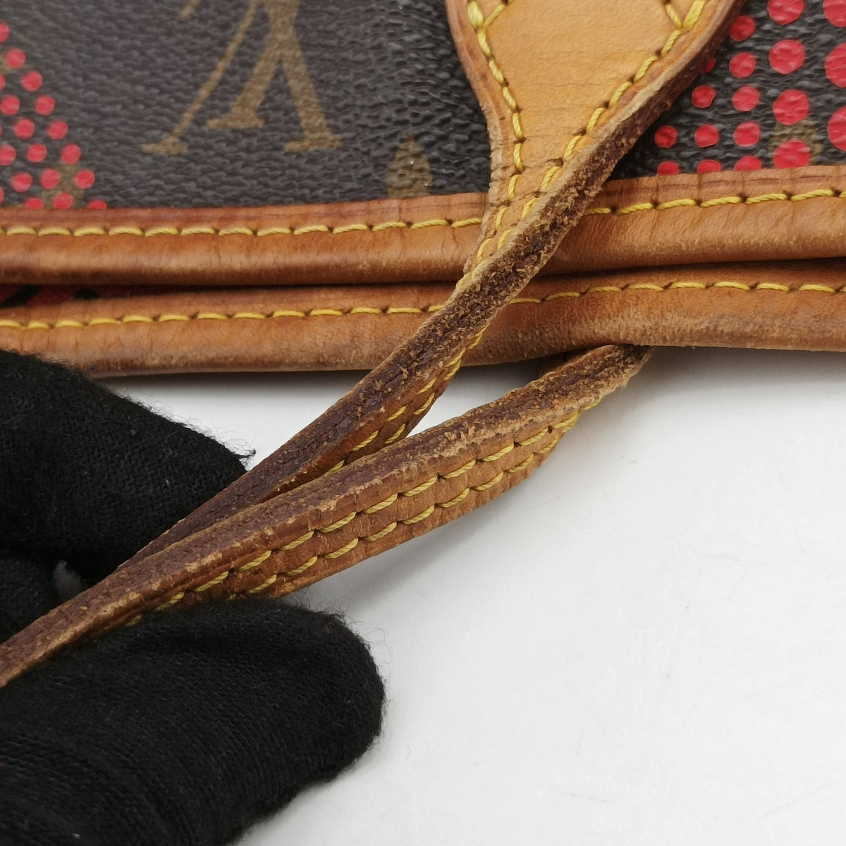 Vintage Louis Vuitton NEVERFULL MM Brown×Rouge Monogram Wave Dot M40686 shoulderbag | stylenewstar