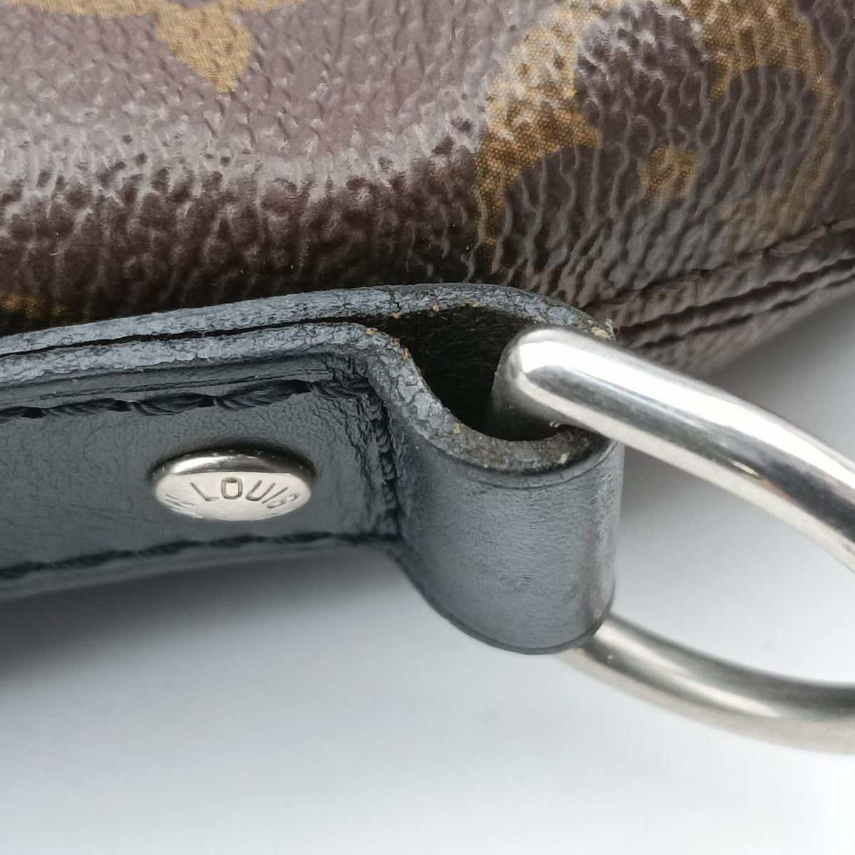 Pre-owned Louis Vuitton KITAN Brown×black Monogram Macassar M40388 shoulderbag | stylenewstar
