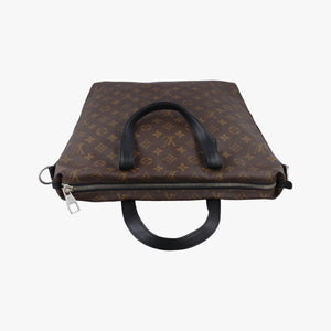 Pre-owned Louis Vuitton KITAN Brown×black Monogram Macassar M40388 shoulderbag | stylenewstar