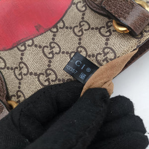 Pre-owned Gucci GG Supreme Bosco PATCHED beige×Multicolour PVC coated canvas×Leather 473887 shoulderbag | stylenewstar