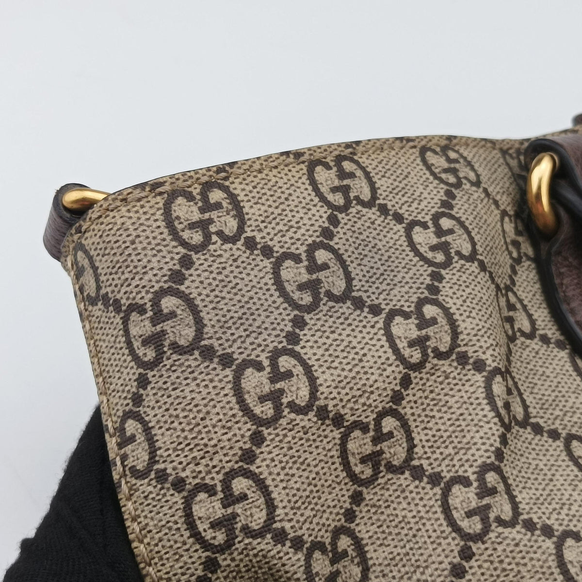 Pre-owned Gucci GG Supreme Bosco PATCHED beige×Multicolour PVC coated canvas×Leather 473887 shoulderbag | stylenewstar