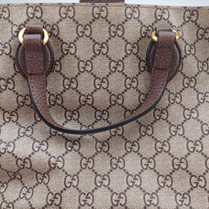 Pre-owned Gucci GG Supreme Bosco PATCHED beige×Multicolour PVC coated canvas×Leather 473887 shoulderbag | stylenewstar