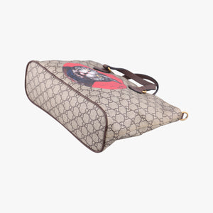 Pre-owned Gucci GG Supreme Bosco PATCHED beige×Multicolour PVC coated canvas×Leather 473887 shoulderbag | stylenewstar
