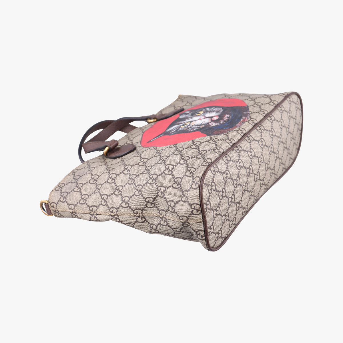Pre-owned Gucci GG Supreme Bosco PATCHED beige×Multicolour PVC coated canvas×Leather 473887 shoulderbag | stylenewstar