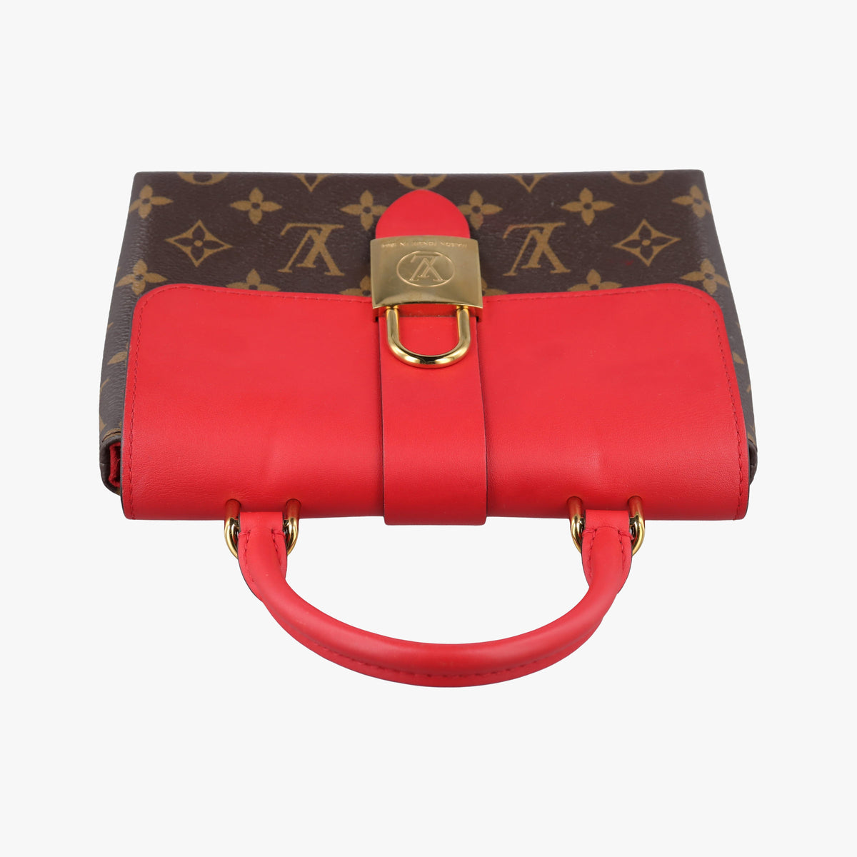 Pre-owned Louis Vuitton Locky BB Monogram/Brown×Coqulicot Monogram canvas×calf leather M44322 shoulderbag | stylenewstar