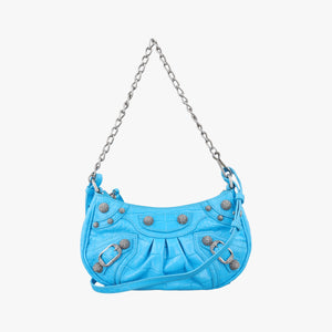 Pre-owned Balenciaga Le Cagole Mini Blue Leather 695814 shoulderbag | stylenewstar
