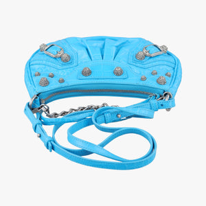 Pre-owned Balenciaga Le Cagole Mini Blue Leather 695814 shoulderbag | stylenewstar