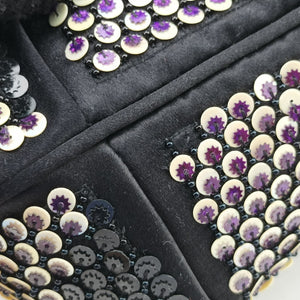 Pre-owned Fendi Spy Black x multicolor Sequins x Velvet x Silk 8BR589 handbag | stylenewstar