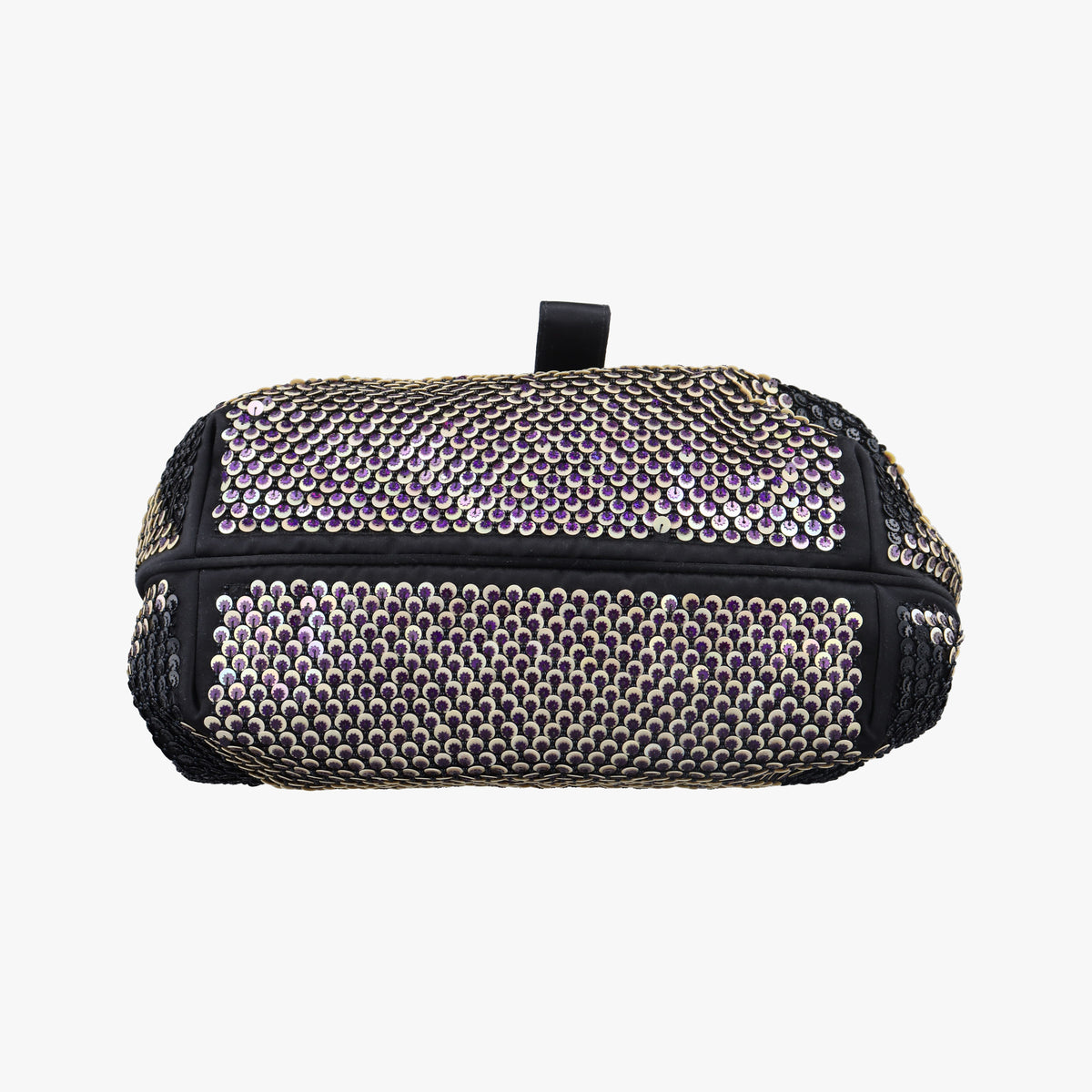 Pre-owned Fendi Spy Black x multicolor Sequins x Velvet x Silk 8BR589 handbag | stylenewstar