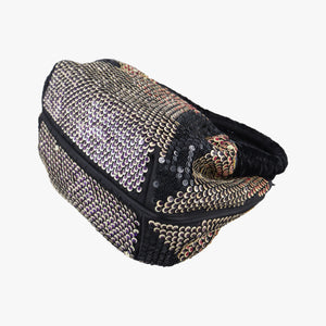Pre-owned Fendi Spy Black x multicolor Sequins x Velvet x Silk 8BR589 handbag | stylenewstar