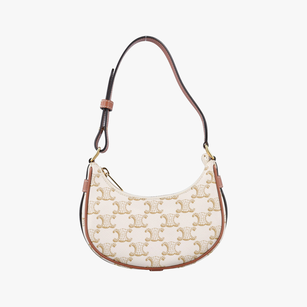 Pre-owned Celine Triomphe AVA Mini White PVC coated canvas  handbag | stylenewstar