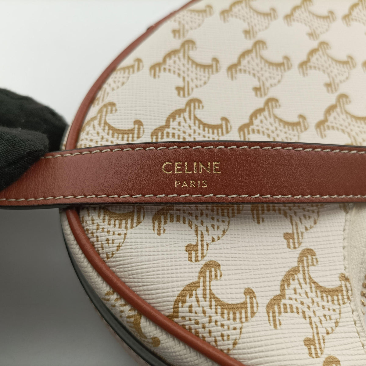 Pre-owned Celine Triomphe AVA Mini White PVC coated canvas  handbag | stylenewstar