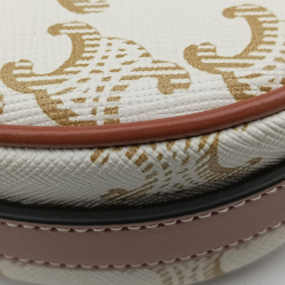 Pre-owned Celine Triomphe AVA Mini White PVC coated canvas  handbag | stylenewstar