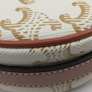 Pre-owned Celine Triomphe AVA Mini White PVC coated canvas  handbag | stylenewstar