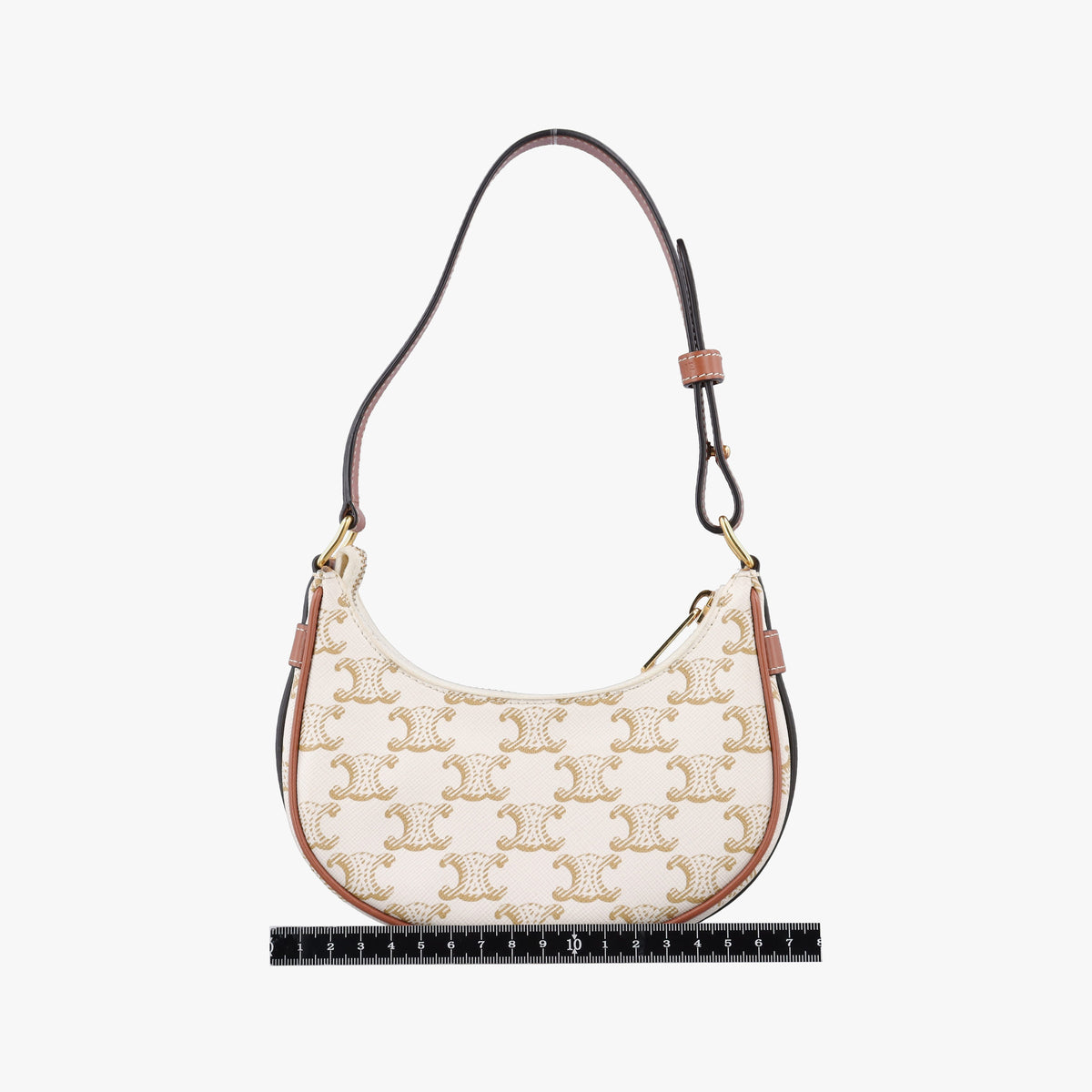 Pre-owned Celine Triomphe AVA Mini White PVC coated canvas  handbag | stylenewstar