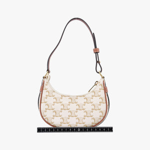 Pre-owned Celine Triomphe AVA Mini White PVC coated canvas  handbag | stylenewstar