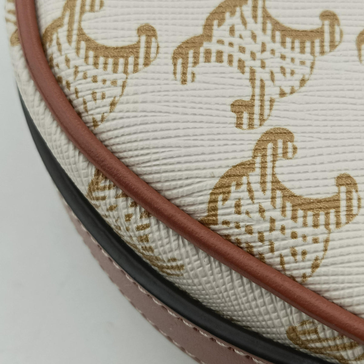 Pre-owned Celine Triomphe AVA Mini White PVC coated canvas  handbag | stylenewstar