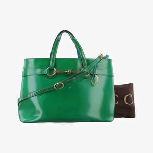 Pre-owned Gucci Bright Bit Green Patent Leather 319795 shoulderbag | stylenewstar