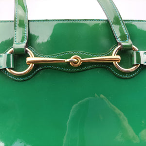 Pre-owned Gucci Bright Bit Green Patent Leather 319795 shoulderbag | stylenewstar
