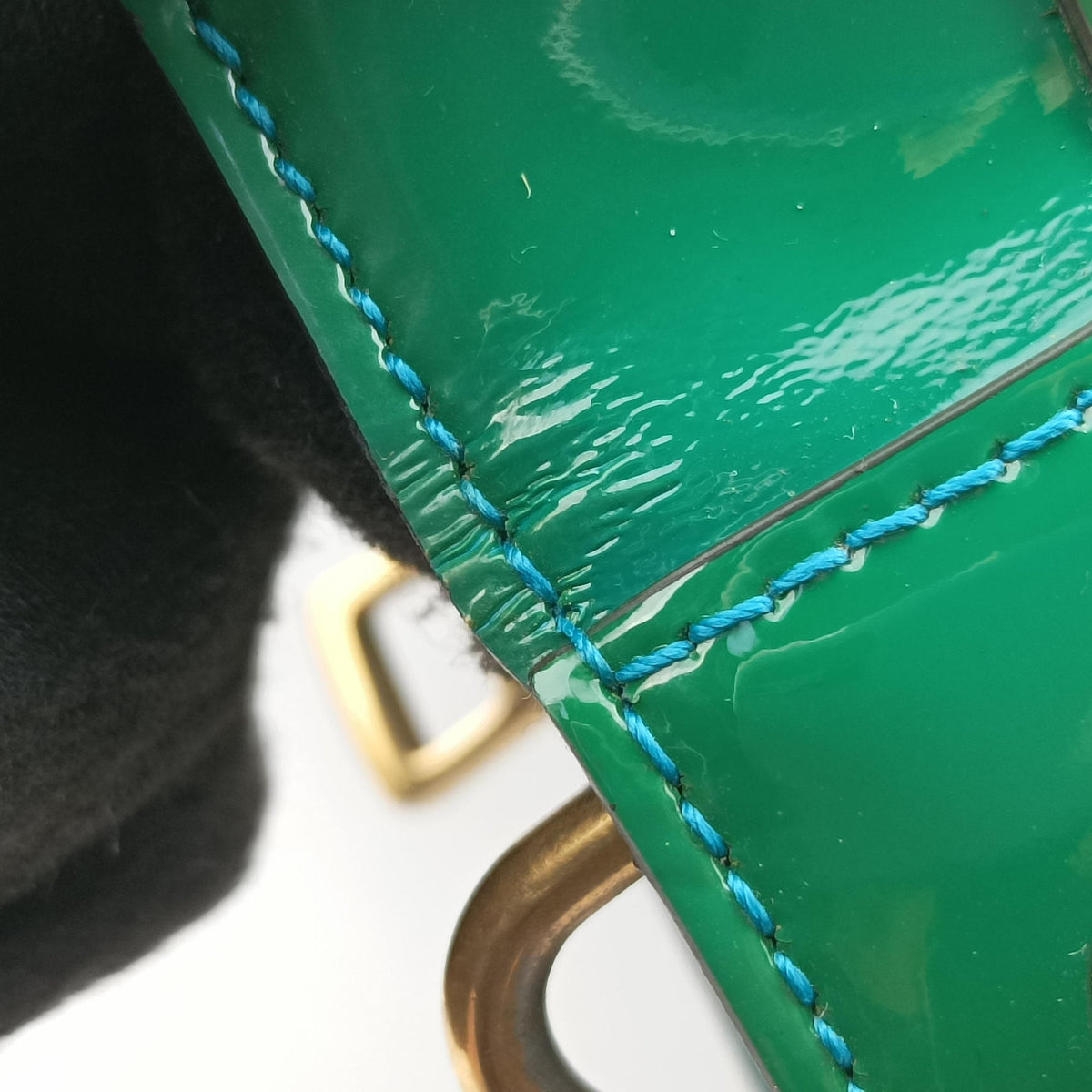 Pre-owned Gucci Bright Bit Green Patent Leather 319795 shoulderbag | stylenewstar