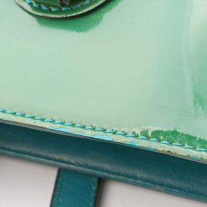 Pre-owned Gucci Bright Bit Green Patent Leather 319795 shoulderbag | stylenewstar