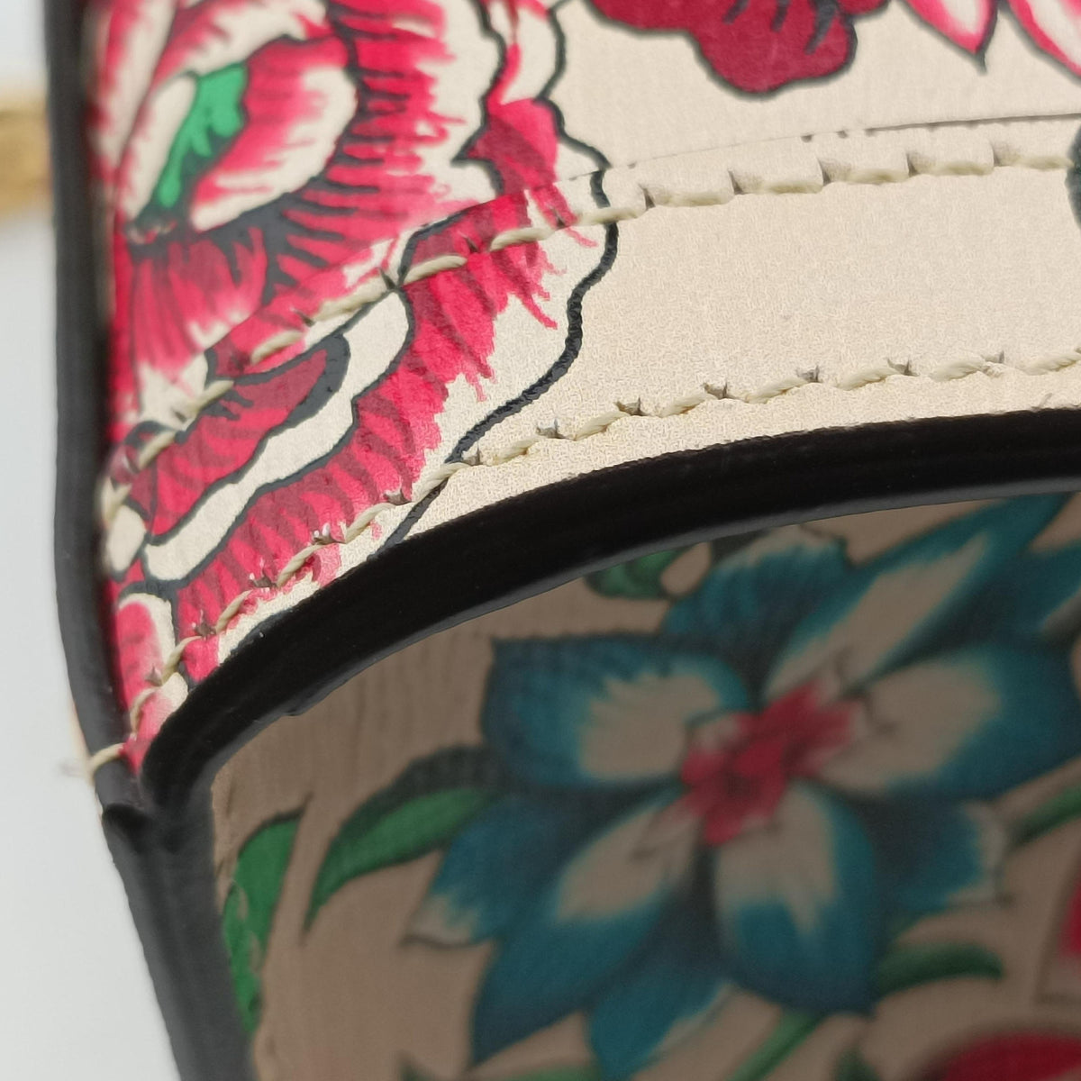 Vintage Gucci Diana Flower Pink x Multicolour Leather 707449 shoulderbag | stylenewstar
