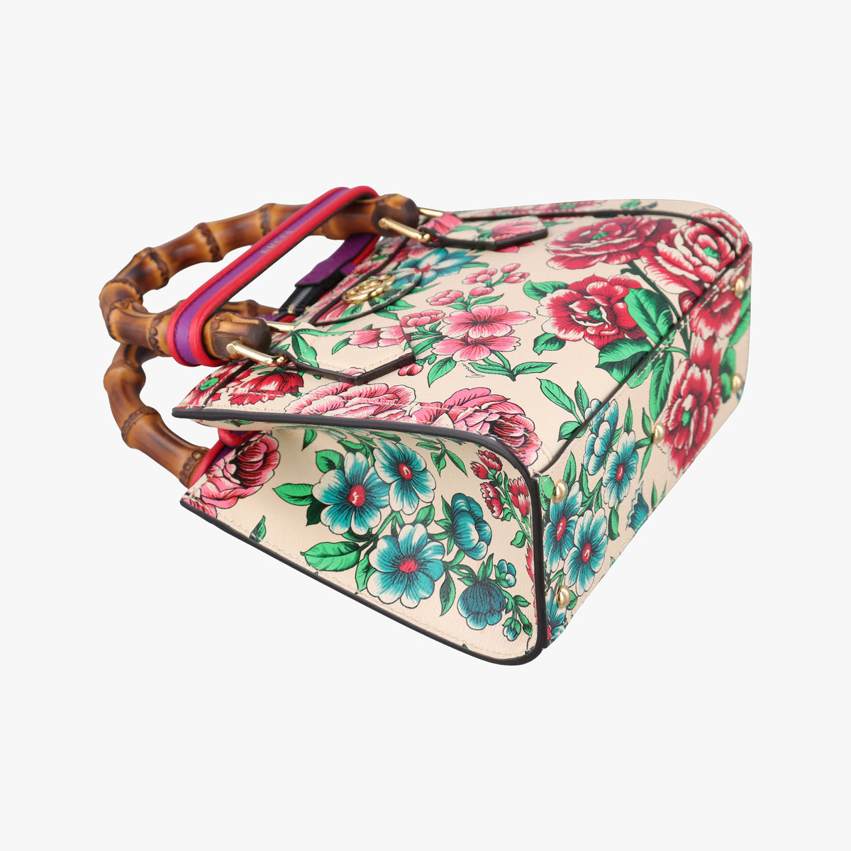 Vintage Gucci Diana Flower Pink x Multicolour Leather 707449 shoulderbag | stylenewstar