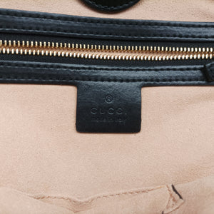 Pre-owned Gucci GG Supreme Bee Black× Beige PVC coated canvas×leather 473887 shoulderbag | stylenewstar